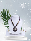 Round Stone Wooden Beaded Necklace Set / Ruchi