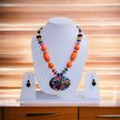 Wooden Beaded Necklace And Hoop Earrings / Ruchi