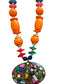 Endearing Pendant Multicolored Beaded Necklace And Earrings Set / Ruchi