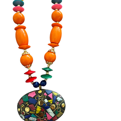 Endearing Pendant Multicolored Beaded Necklace Set / Ruchi