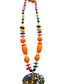 Endearing Pendant Multicolored Beaded Necklace And Earrings Set / Ruchi