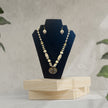 White Beaded Pendant Necklace Earrings Set / Ruchi
