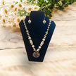 White Beaded Pendant Necklace Earrings Set / Ruchi