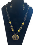 Modern Beaded Necklace And Hoop Earrings Set / Ruchi