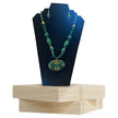 Oval Beaded Pendant Green Necklace Set / Ruchi