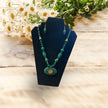 Floral Wooden Beaded Necklace And Earrings Set / Ruchi