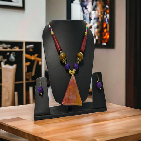 Women's Trendy Wooden Beaded Necklace Set / Ruchi