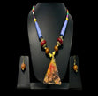 Wooden Multi-Colored Beaded Necklace Earrings Set / Ruchi