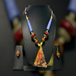 Wooden Multi-Colored Beaded Necklace Earrings Set / Ruchi