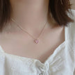 Pink Crystal Love Pendant Necklace / Ruchi