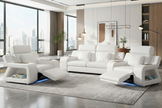 Power Recliner Leather LED Sofa Set / Ruchi