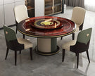 Round Wooden Dining Table Set With Lazy Susan / Ruchi