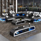 Power Reclining LED Leather Sectional Sofa / Ruchi