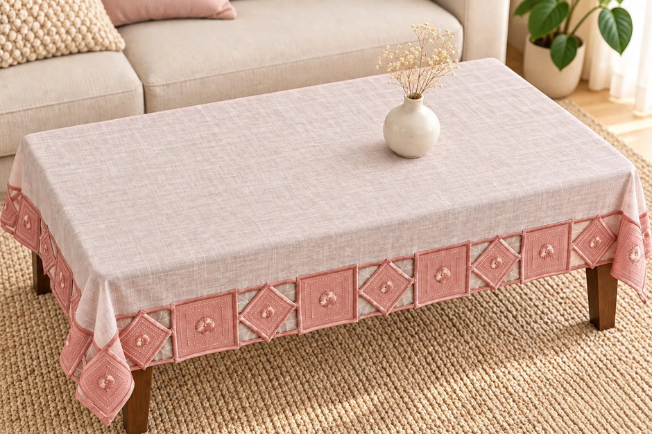 Rectangular Geometric Fabric Coffee Table Cloth / Ruchi
