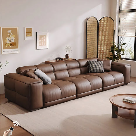 Remote Controlled Power Extendable Leather Sofa Bed / Ruchi