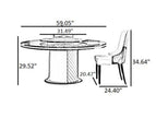 Round Wooden Dining Table Set With Lazy Susan / Ruchi