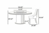 Round Wooden Dining Table Set With Lazy Susan / Ruchi