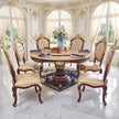 Round European Marble Top Dining Table Set / Ruchi