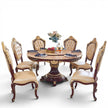 Round European Marble Top Dining Table Set / Ruchi