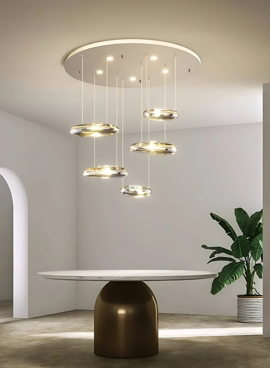 Round LED Chandelier For Dining Room / Ruchi