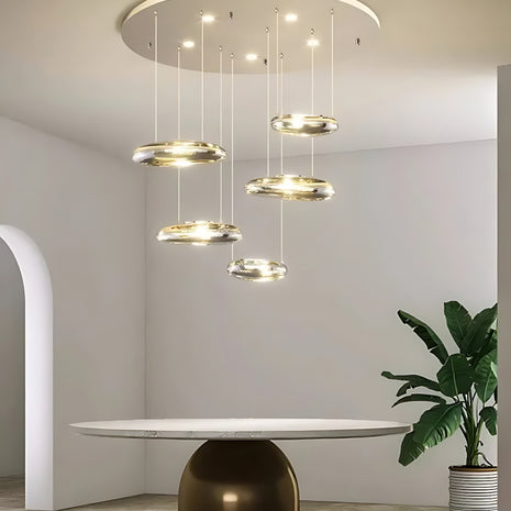 Round LED Chandelier For Dining Room / Ruchi