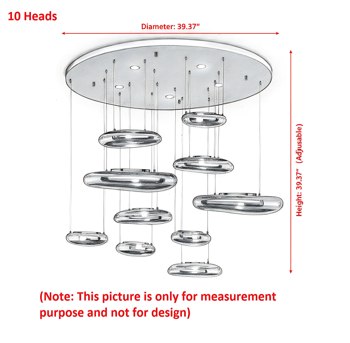Round LED Chandelier For Dining Room / Ruchi
