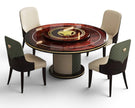 Round Wooden Dining Table Set With Lazy Susan / Ruchi