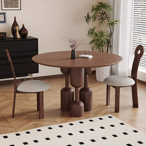 Round Wooden Dining Table with 4 Chairs / Ruchi