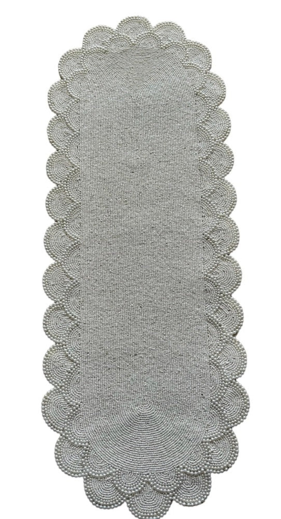 Elegant Grey Pearl Table Runner / Ruchi