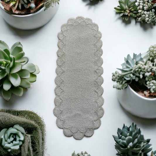 Elegant Grey Pearl Table Runner / Ruchi