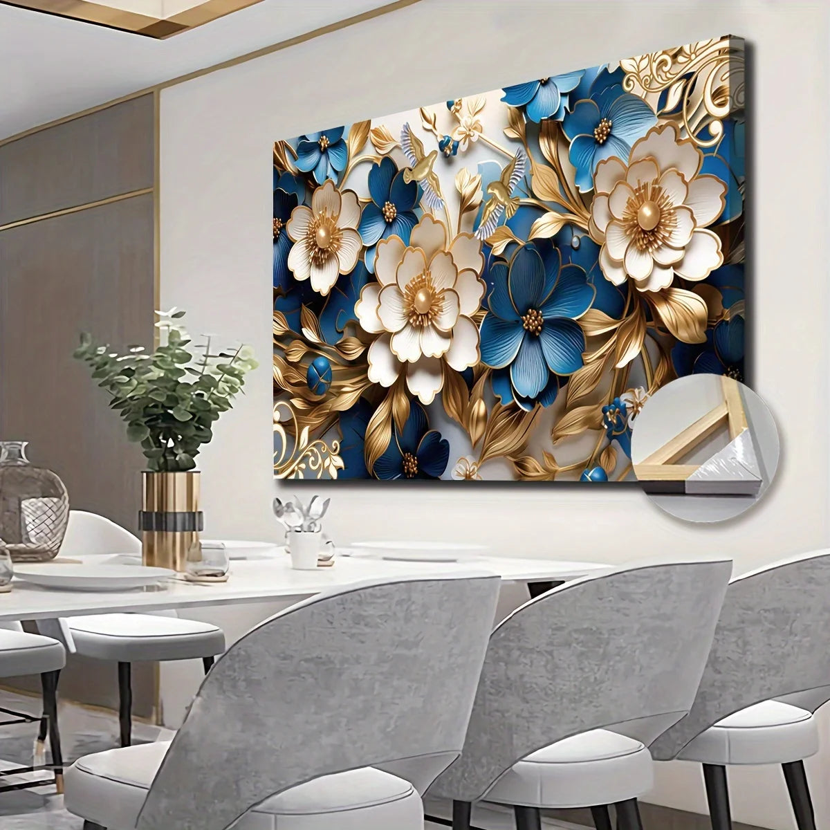 Floral Canvas Wall Art With Frame / Ruchi