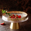Golden Glass Top Fruit Bowl Stand / Ruchi