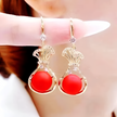 Round Cubic Zirconia Drop Earrings