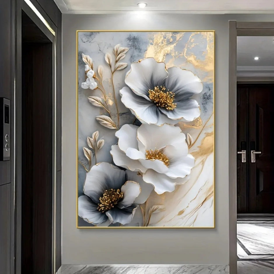 Floral Framed Canvas Wall Art / Ruchi