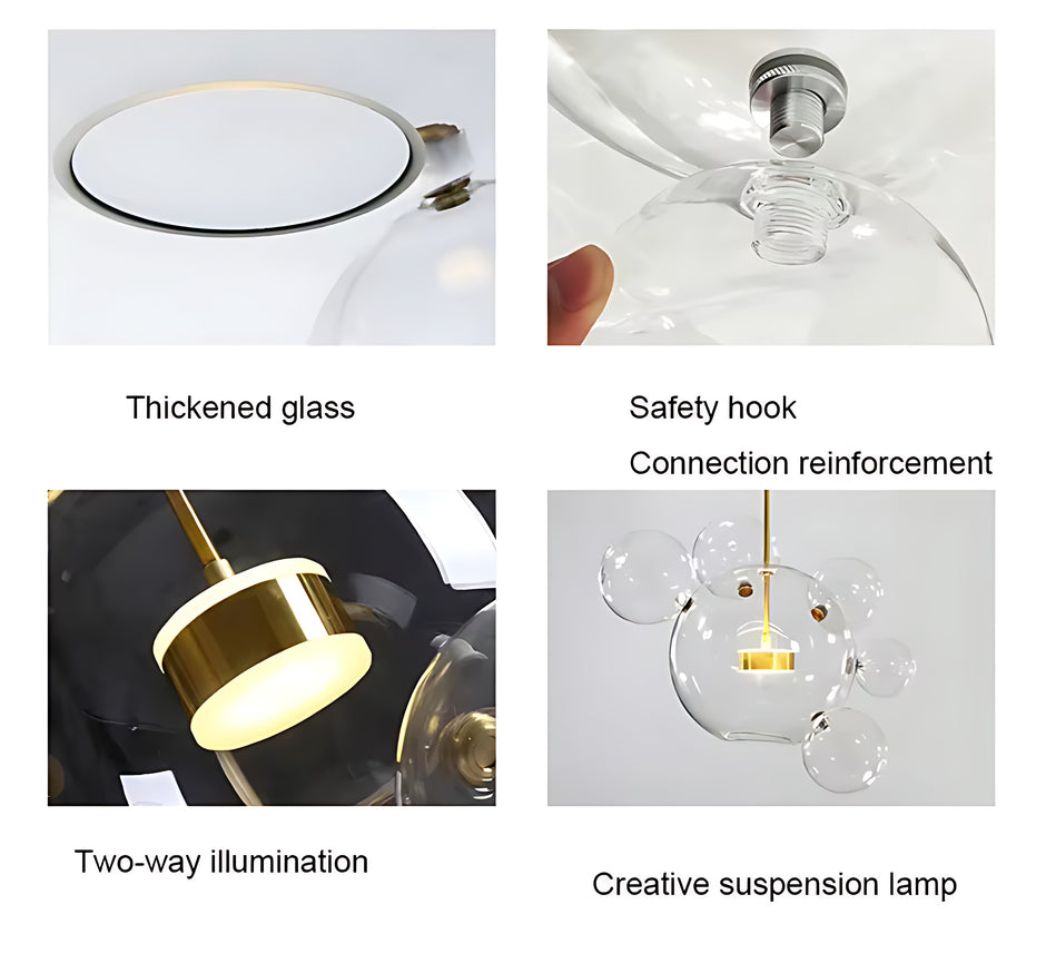 Clear Bubble LED Glass Pendant Lighting / Ruchi