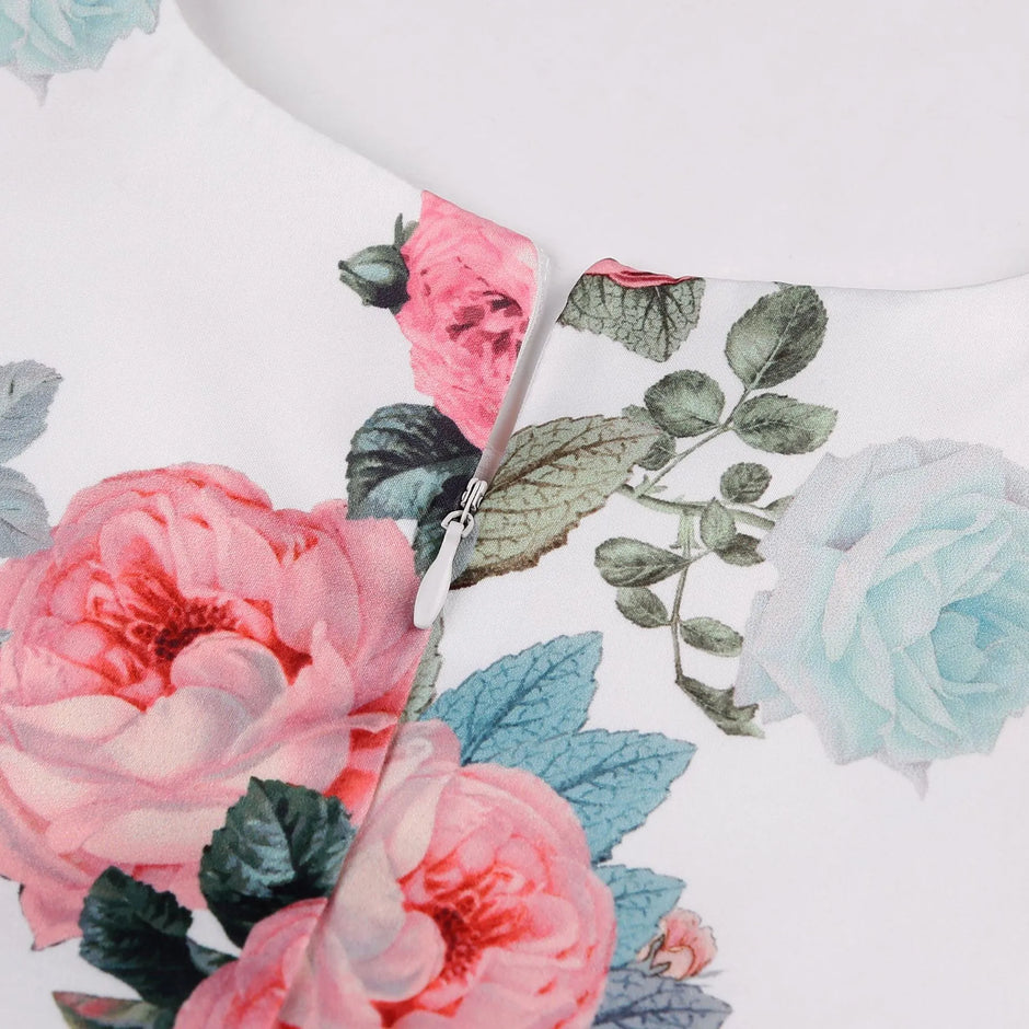 Sleeveless Floral Design Polyester Girl Kids Dress