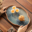 Simple Bamboo Wood Glass Serving Tray / Ruchi