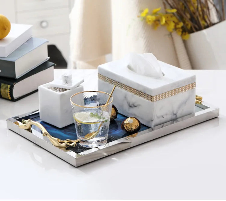 Metal Serving Tray With Handles / Ruchi