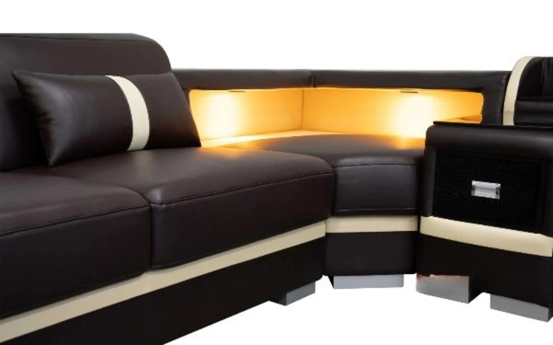 Glamorous LED Sectional Leather Sofa