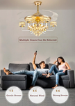 Remote Control LED Crystal Ceiling Fan Light