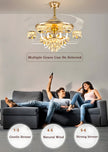 Remote Control LED Crystal Ceiling Fan Light / Ruchi