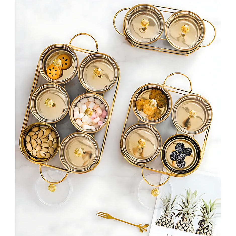 Ceramic Dry Fruit Bowl Set With Lid / Ruchi