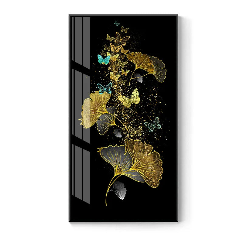 Golden Floral Framed Poster / Ruchi