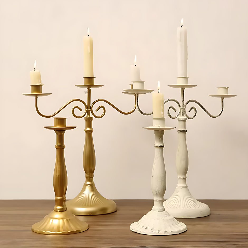 European Style Metal Candlestick Candle Holder / Ruchi