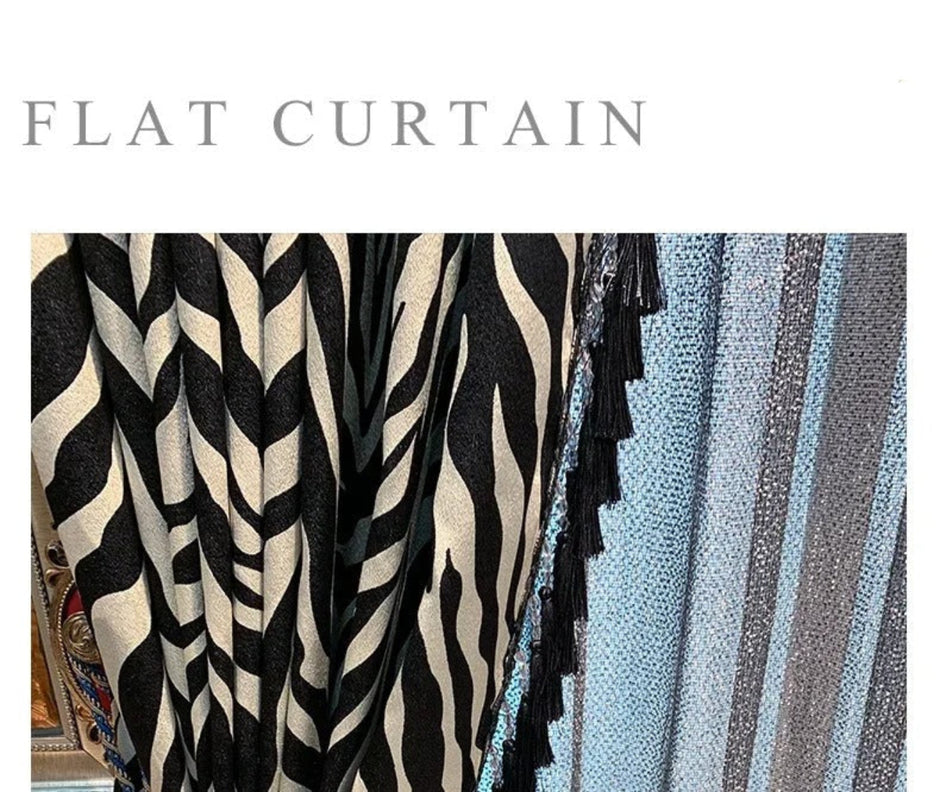 Polyester Tulle Window Curtain With Zebra Stripes