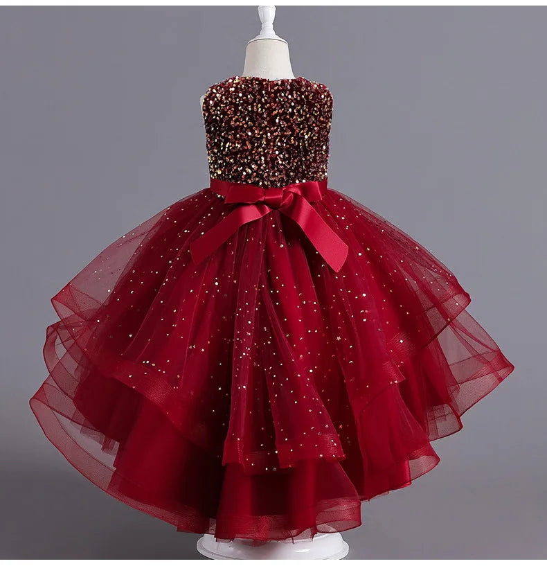 Sleeveless Kids Party Dress With Tulle Skirt / Ruchi 
