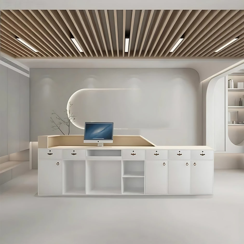 Modern Wooden Reception Desk With LED / Ruchi 