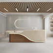 Modern Wooden Reception Desk With LED / Ruchi 