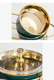 Nordic Ceramic Fruit Bowl Set With Metal Stand / Ruchi