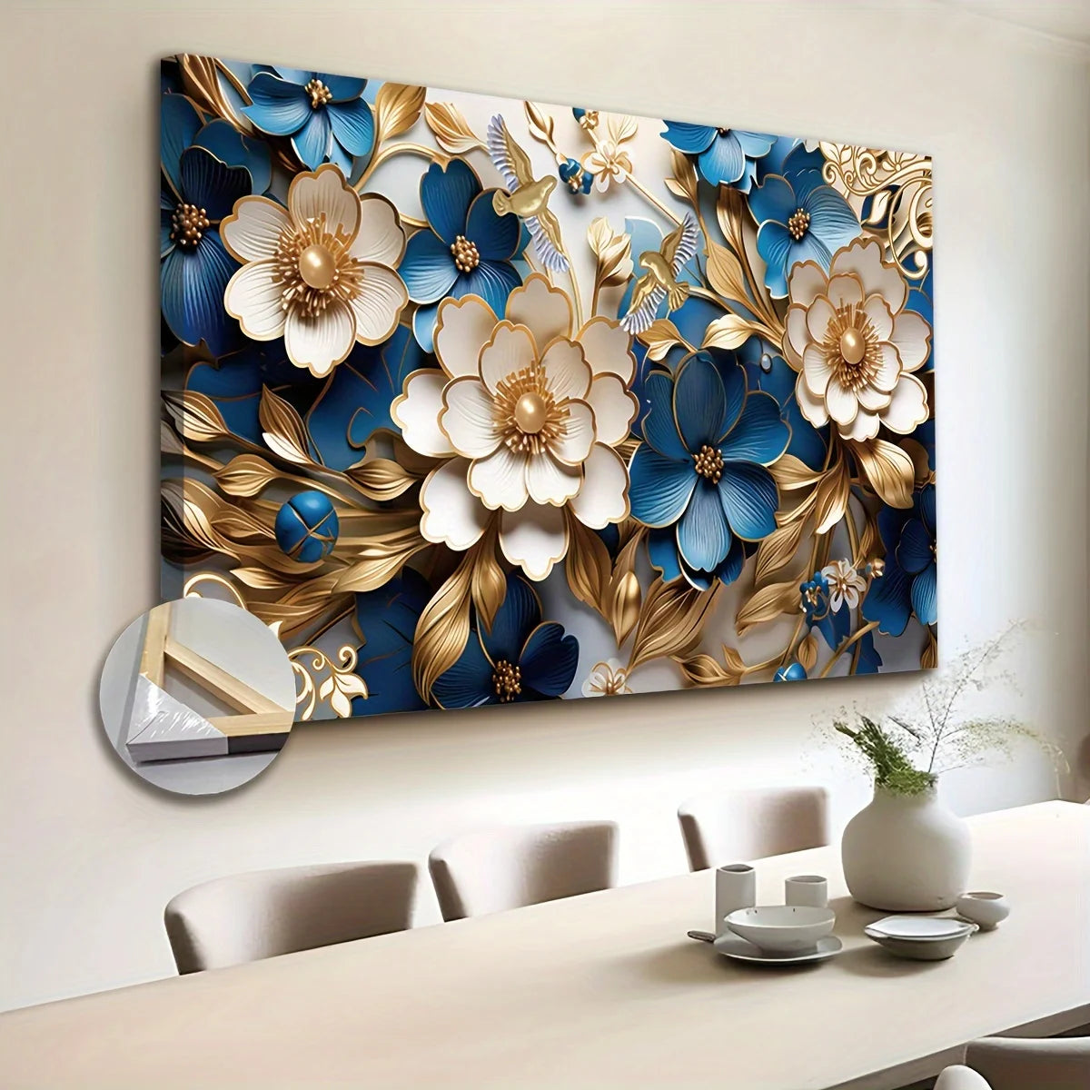 Floral Canvas Wall Art With Frame / Ruchi